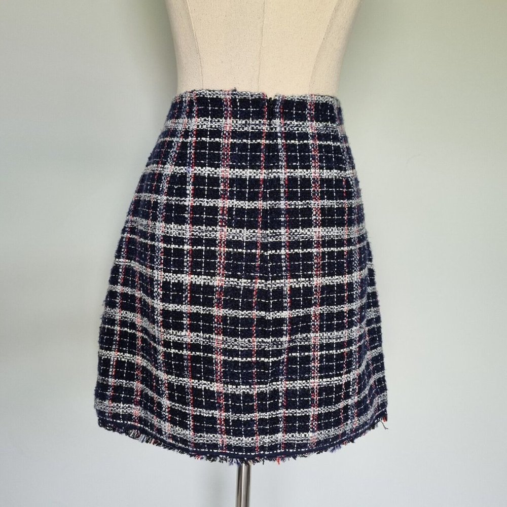 Forever New Multicolour Tweed Faux Wrap Mini Skirt Size 12 - Picture 4 of 7